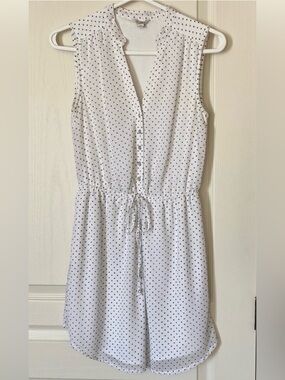 Guess White Mini Dress with Black Polka Dots
